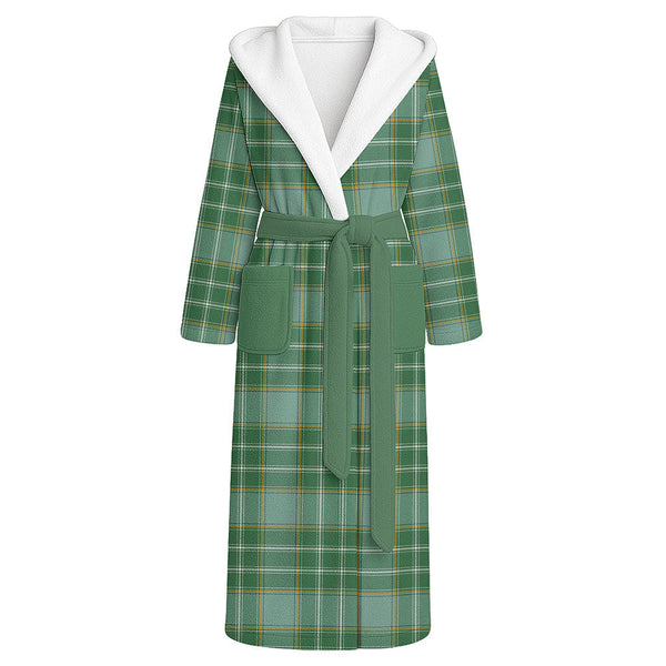Currie Ancient Clan Badge Tartan Flannel Hooded Bathrobe