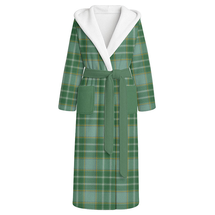 Currie Ancient Clan Badge Tartan Flannel Hooded Bathrobe