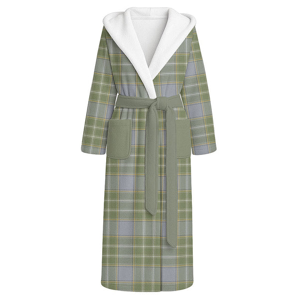 Currie Weathered Clan Badge Tartan Flannel Hooded Bathrobe