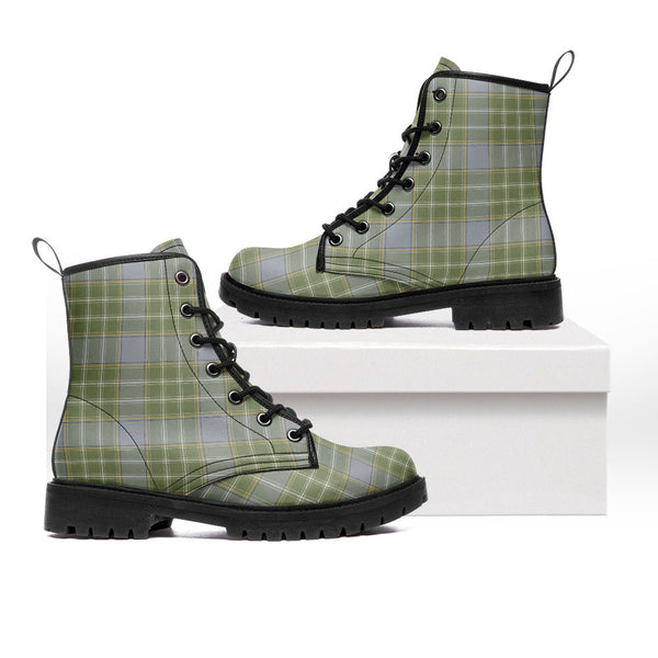 Currie Weathered Clan Badge Tartan Leather Boots