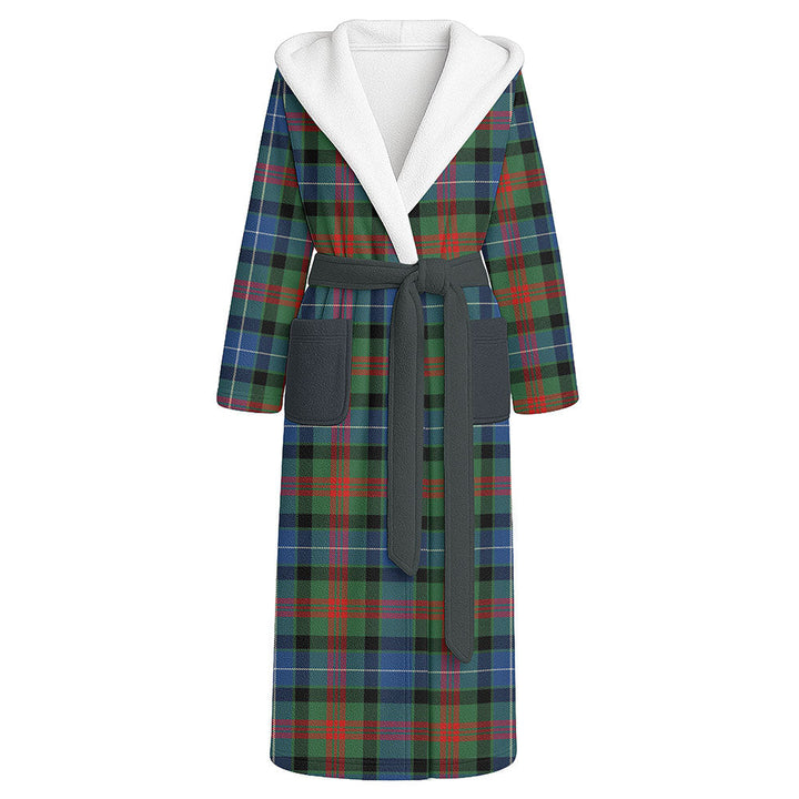 Curry (Currie) Modern Clan Badge Tartan Flannel Hooded Bathrobe
