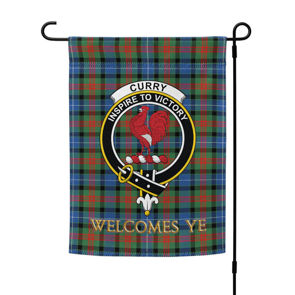 Curry (Currie) Modern Clan Badge Tartan Garden Flag