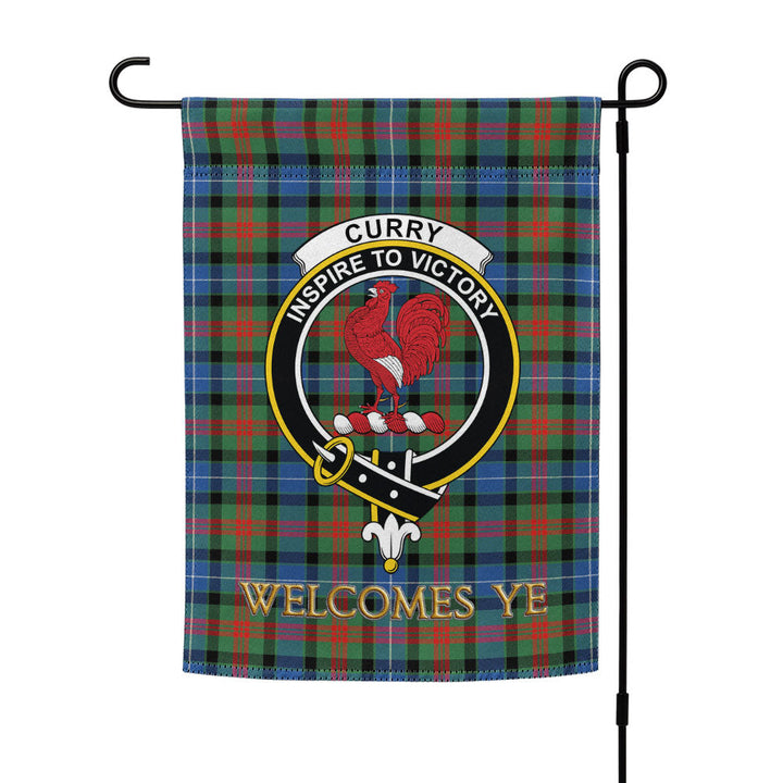 Curry (Currie) Modern Clan Badge Tartan Garden Flag