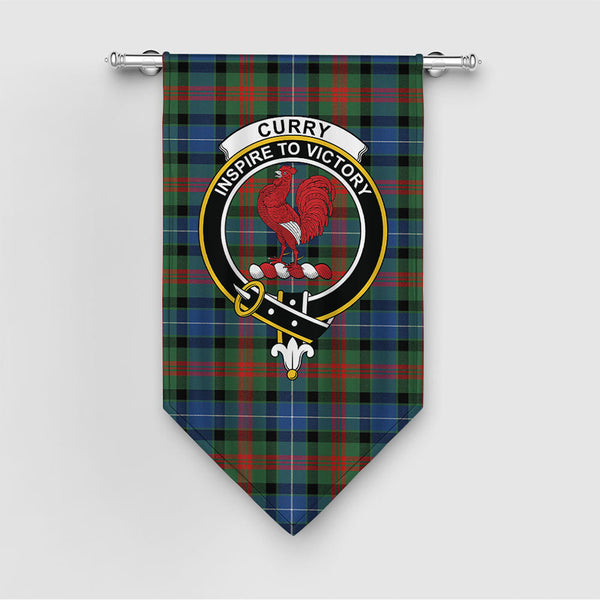 Curry (Currie) Modern Clan Badge Tartan Gonfalon