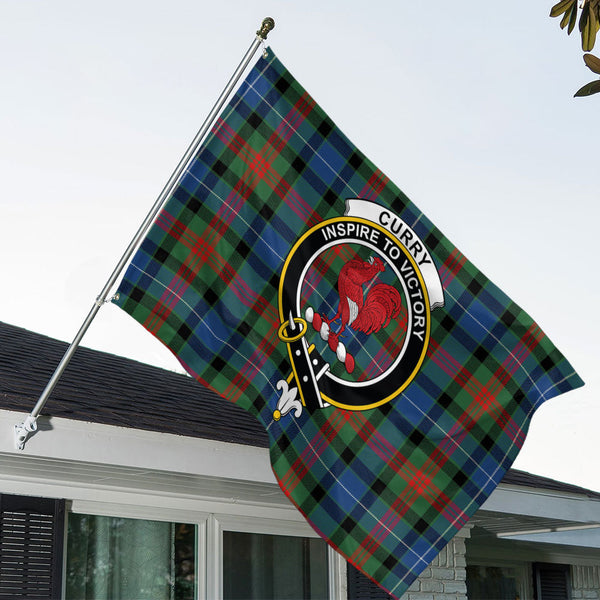 Curry (Currie) Modern Clan Badge Tartan House Flag