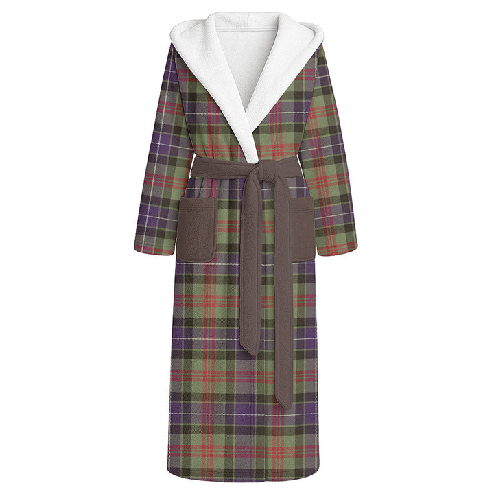 Curry (Currie) Weathered Clan Badge Tartan Flannel Hooded Bathrobe
