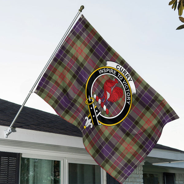 Curry (Currie) Weathered Clan Badge Tartan House Flag