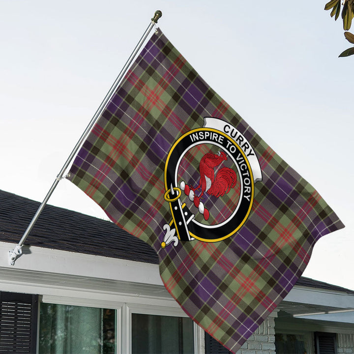 Curry (Currie) Weathered Clan Badge Tartan House Flag