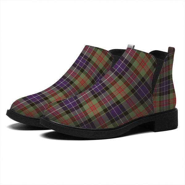Curry (Currie) Weathered Tartan Flat Ankle Boots