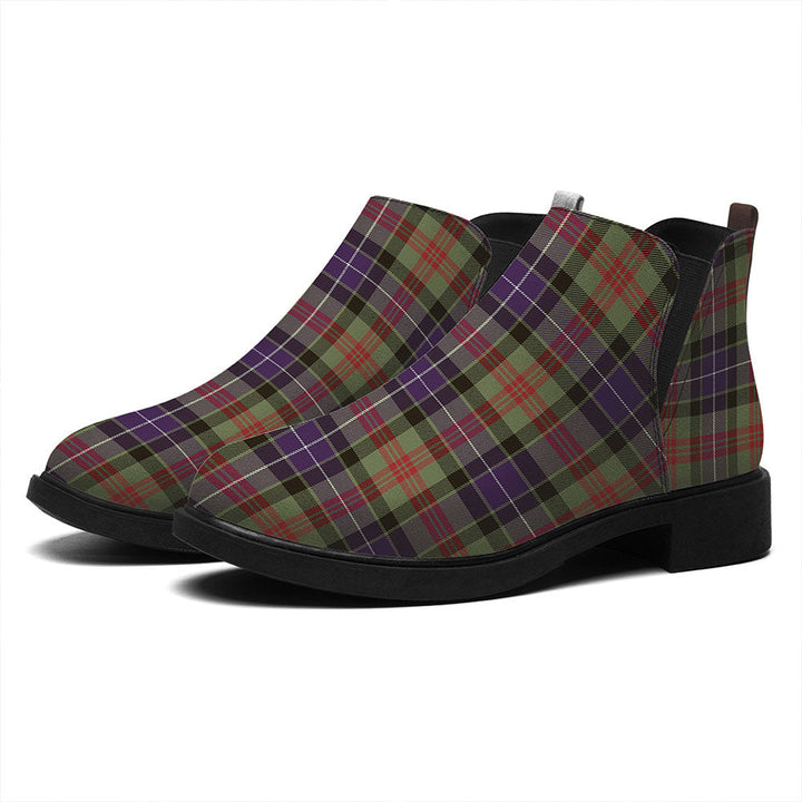Curry (Currie) Weathered Tartan Flat Ankle Boots