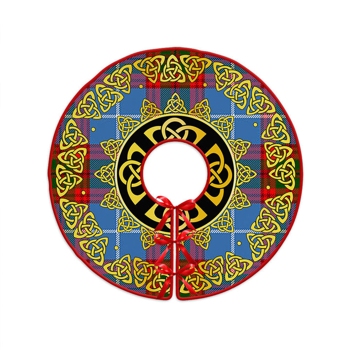 Dalmahoy Clan Badge Tartan Christmas Tree Skirt Golden Celtic Heritage