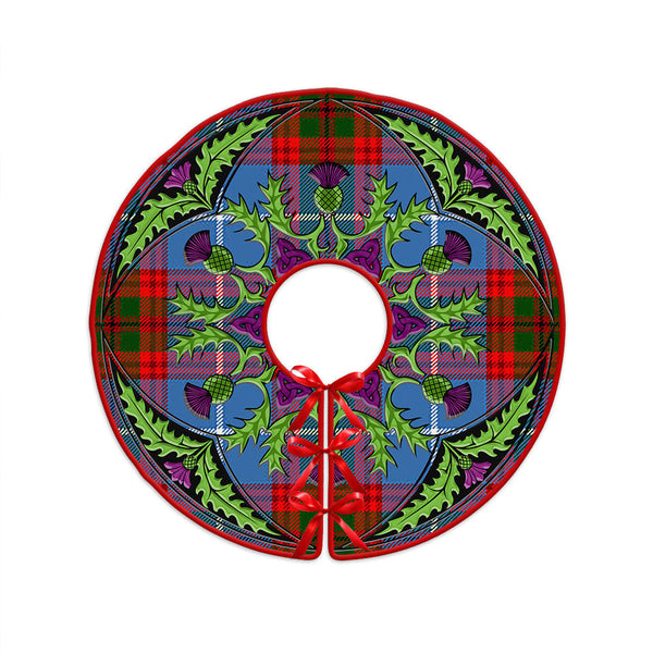 Dalmahoy Clan Badge Tartan Christmas Tree Skirt Scottish Thistle Design