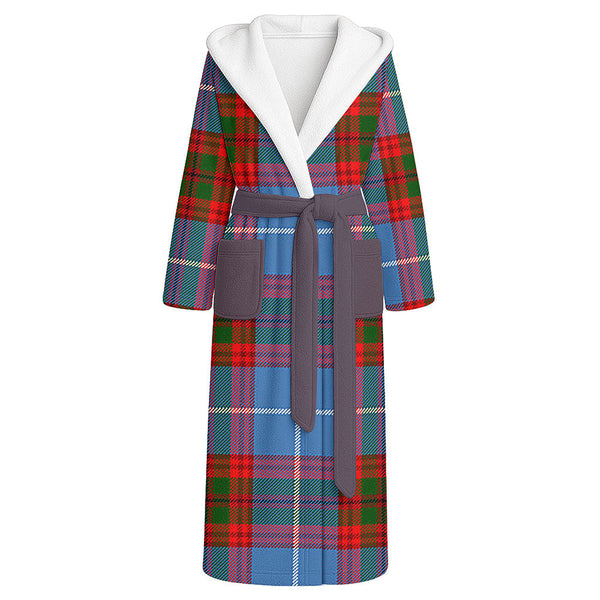 Dalmahoy Clan Badge Tartan Flannel Hooded Bathrobe