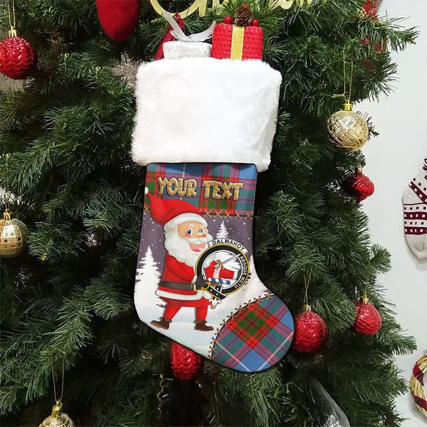 Dalmahoy Clan Badge Tartan Christmas Stocking Holiday Blessings Merry Christmas Joy