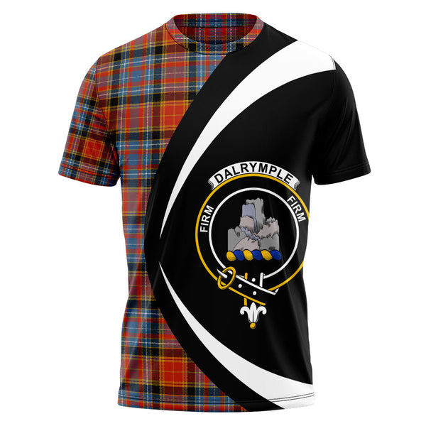 Dalrymple of Castleton Ancient Clan Badge Tartan T-Shirt Circle Style Personalized