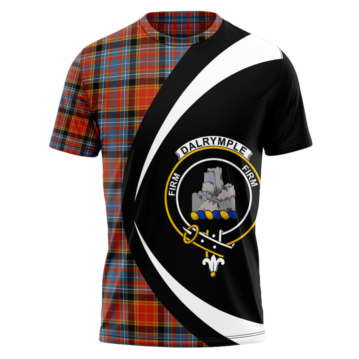 Dalrymple of Castleton Ancient Clan Badge Tartan T-Shirt Circle Style Personalized