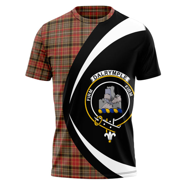 Dalrymple of Castleton #2 Weathered Clan Badge Tartan T-Shirt Circle Style Personalized