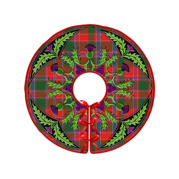 Dalzell  Clan Badge Tartan Christmas Tree Skirt Scottish Thistle Design