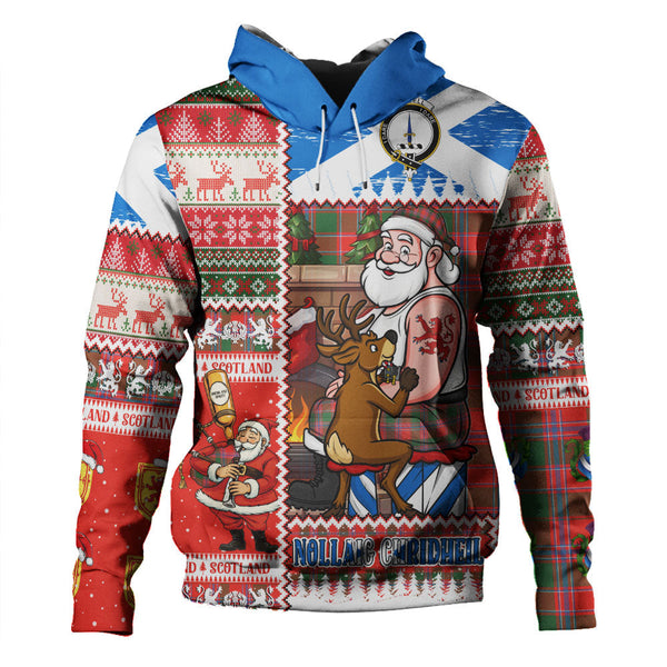 Dalzell  Clan Badge Tartan Hoodie Scottish Santa Tattoo Christmas Comic Patchwork Style
