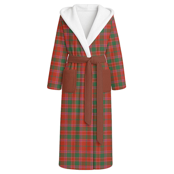 Dalziel Ancient Clan Badge Tartan Flannel Hooded Bathrobe