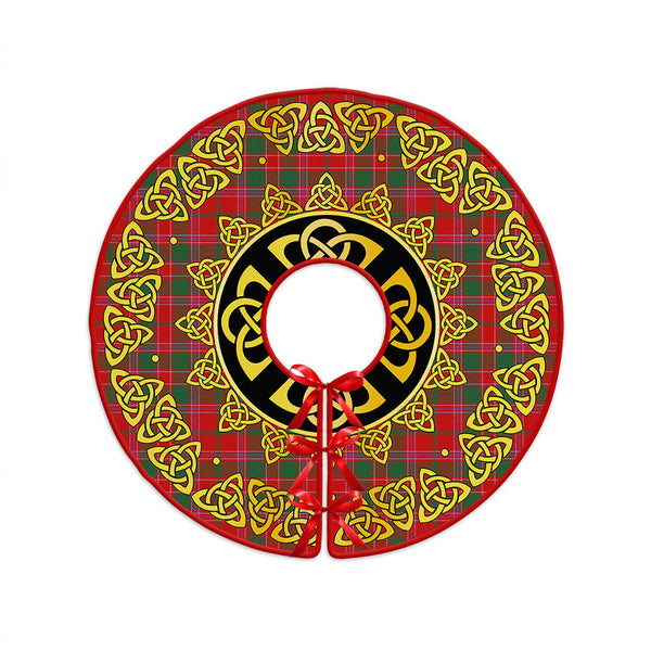 Dalziel Modern Clan Badge Tartan Christmas Tree Skirt Golden Celtic Heritage
