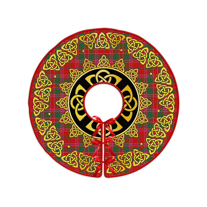 Dalziel Modern Clan Badge Tartan Christmas Tree Skirt Golden Celtic Heritage