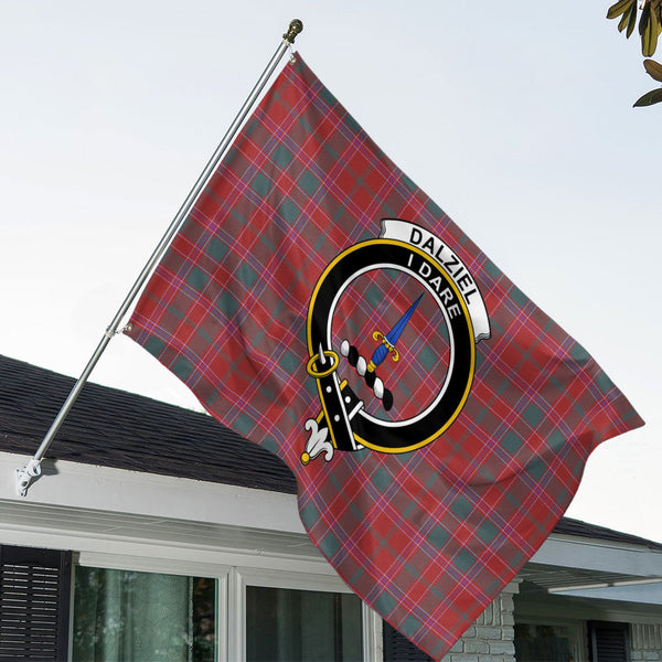 Dalziel Weathered Clan Badge Tartan House Flag