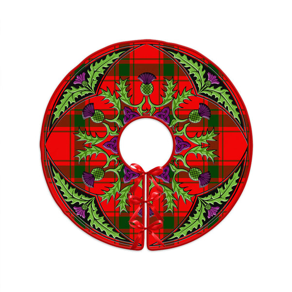 Darroch Clan Badge Tartan Christmas Tree Skirt Scottish Thistle Design