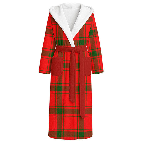 Darroch Clan Badge Tartan Flannel Hooded Bathrobe