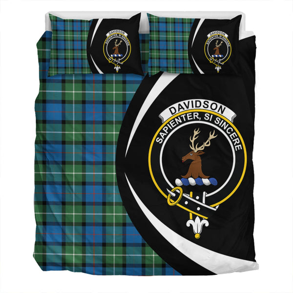 Davidson Ancient Clan Badge Tartan Bedding Set Circle Style