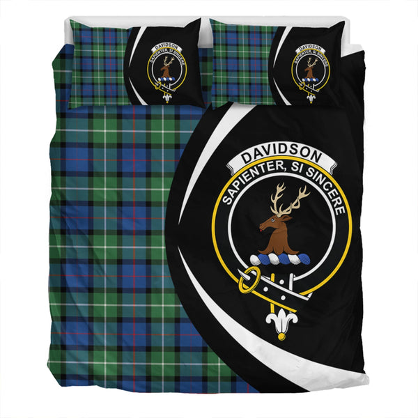 Davidson Modern Clan Badge Tartan Bedding Set Circle Style