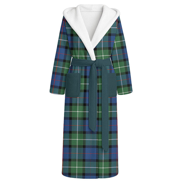Davidson Modern Clan Badge Tartan Flannel Hooded Bathrobe