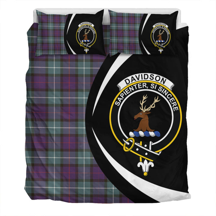 Davidson Weathered Clan Badge Tartan Bedding Set Circle Style