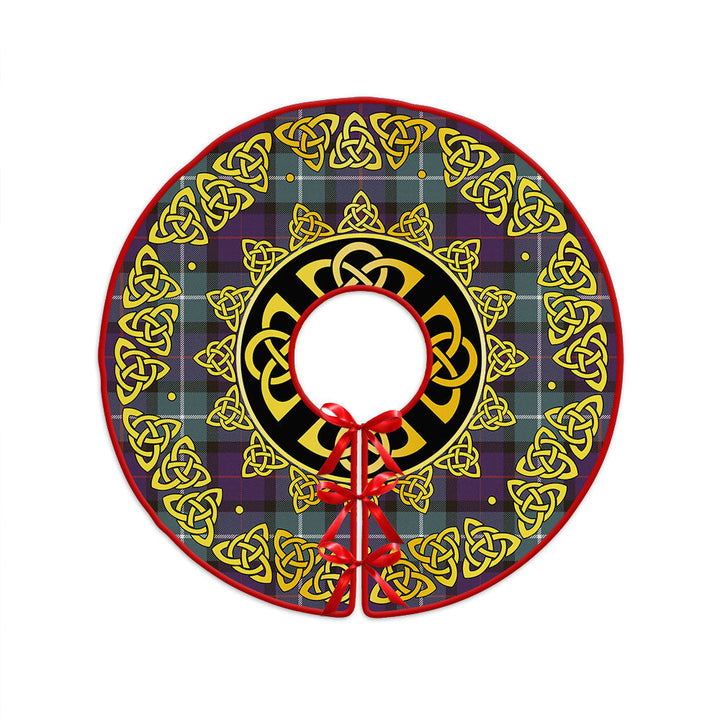 Davidson Weathered Clan Badge Tartan Christmas Tree Skirt Golden Celtic Heritage