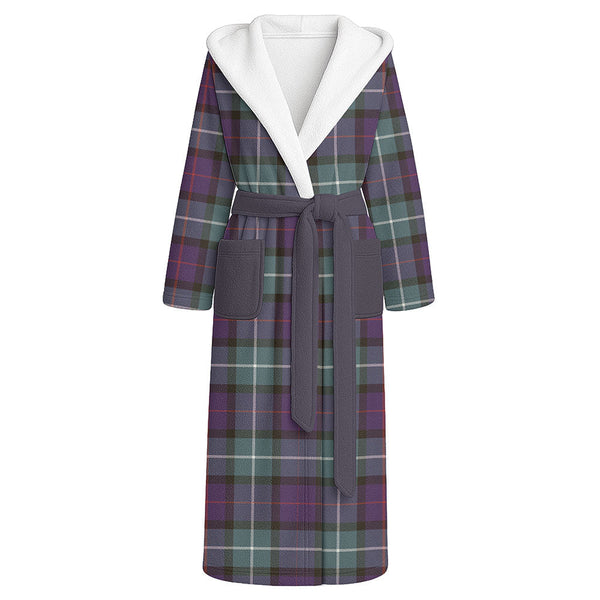 Davidson Weathered Clan Badge Tartan Flannel Hooded Bathrobe