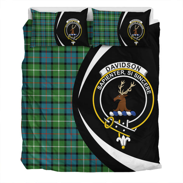 Davidson of Tulloch Ancient Clan Badge Tartan Bedding Set Circle Style