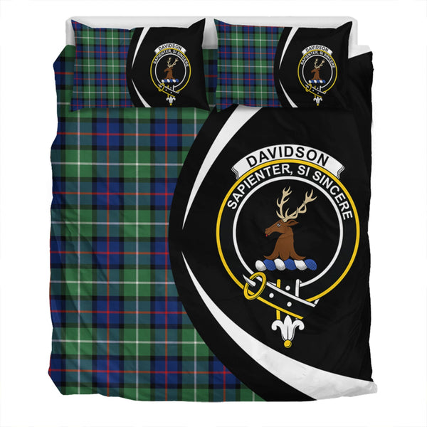 Davidson of Tulloch Modern Clan Badge Tartan Bedding Set Circle Style