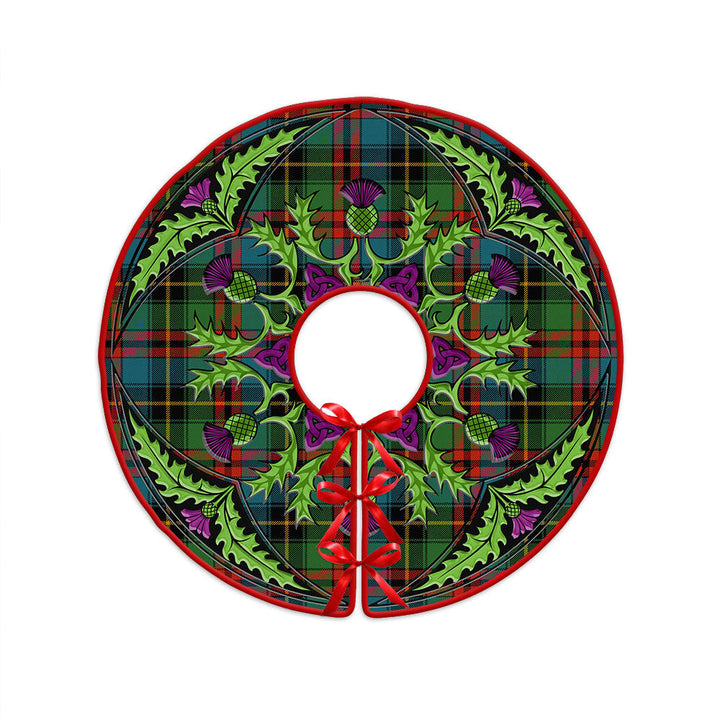 Deas Ancient Clan Badge Tartan Christmas Tree Skirt Scottish Thistle Design