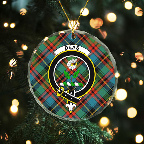 Deas Ancient Clan Badge Tartan Glass Ornament
