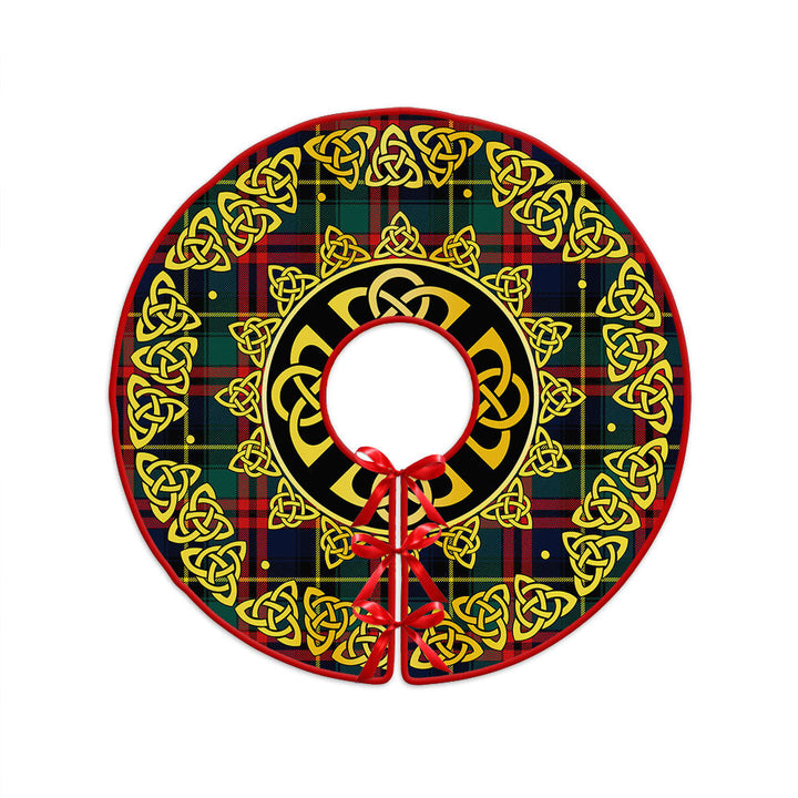 Deas Modern Clan Badge Tartan Christmas Tree Skirt Golden Celtic Heritage