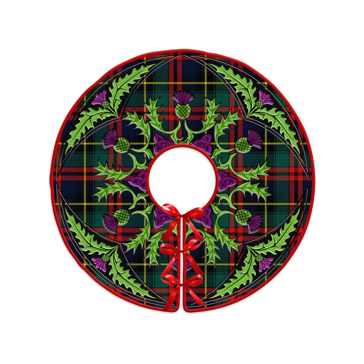 Deas Modern Clan Badge Tartan Christmas Tree Skirt Scottish Thistle Design