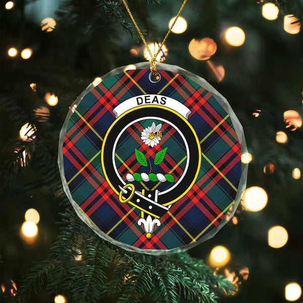 Deas Modern Clan Badge Tartan Glass Ornament