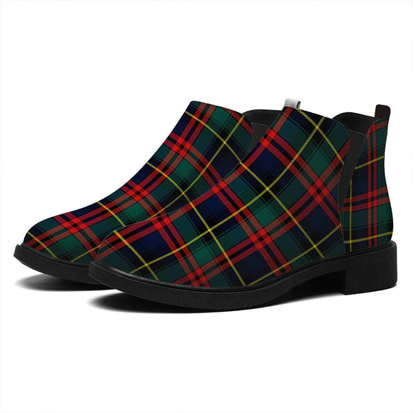 Deas Modern Tartan Flat Ankle Boots