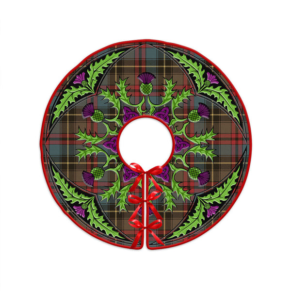 Deas Weathered Clan Badge Tartan Christmas Tree Skirt Scottish Thistle Design