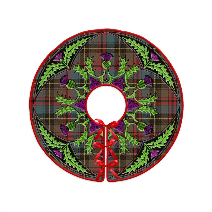 Deas Weathered Clan Badge Tartan Christmas Tree Skirt Scottish Thistle Design