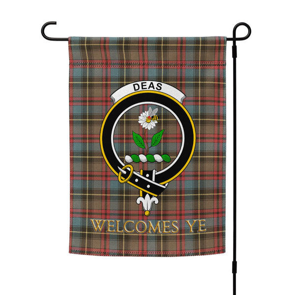 Deas Weathered Clan Badge Tartan Garden Flag