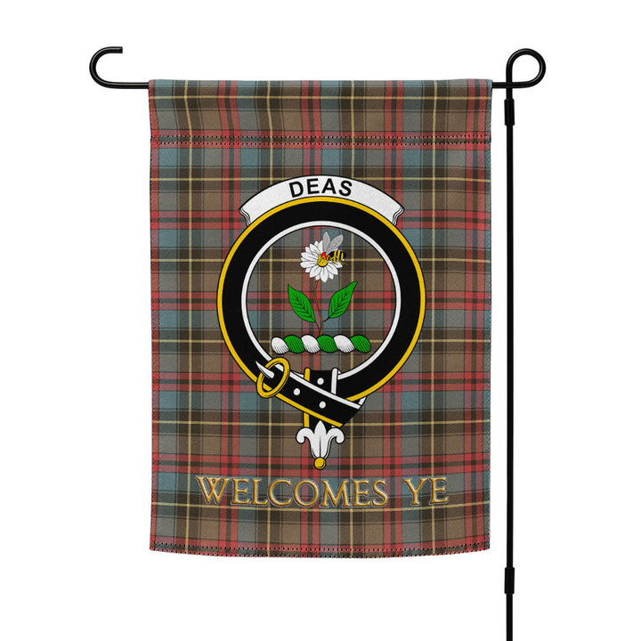 Deas Weathered Clan Badge Tartan Garden Flag