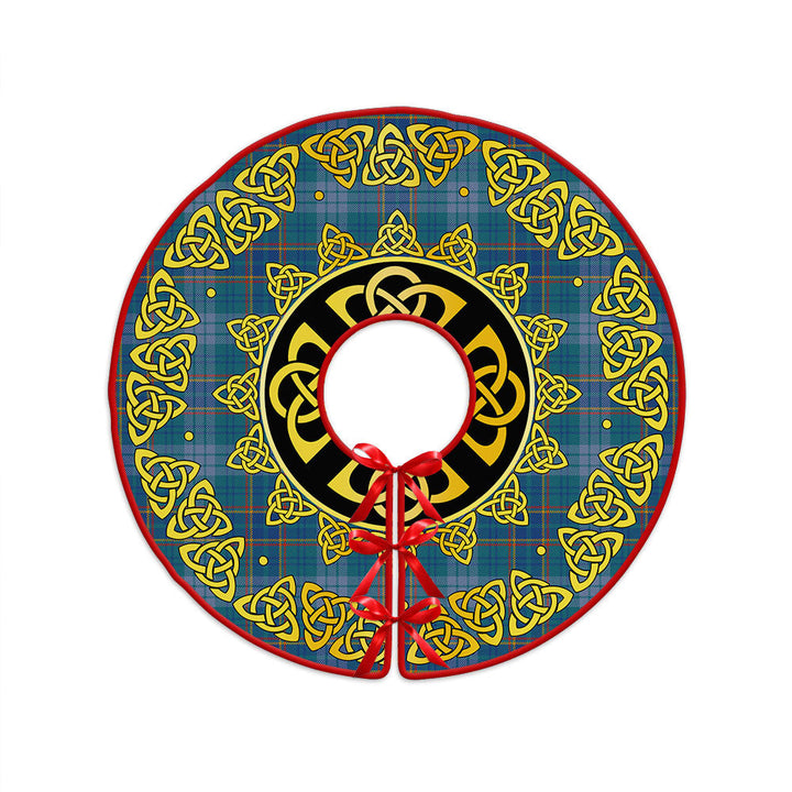 Dempster Ancient Clan Badge Tartan Christmas Tree Skirt Golden Celtic Heritage
