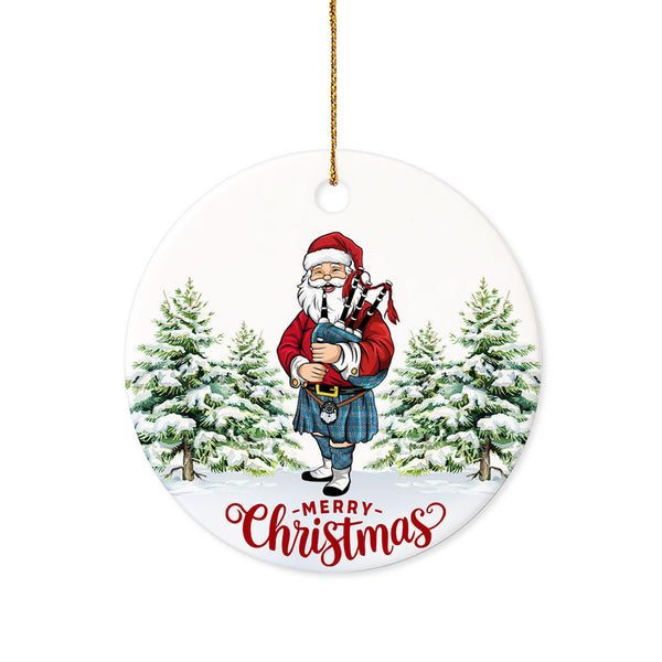 Dempster Ancient Tartan Ceramic Ornament Santa