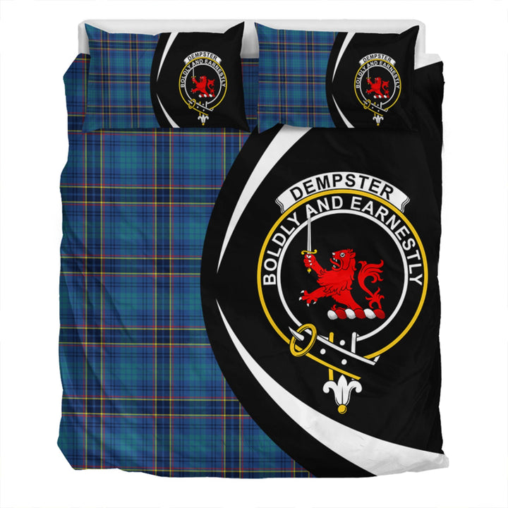 Dempster Modern Clan Badge Tartan Bedding Set Circle Style